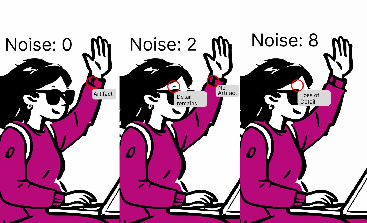 4. Selecting Noise Level - SVG Converter Tool Interface